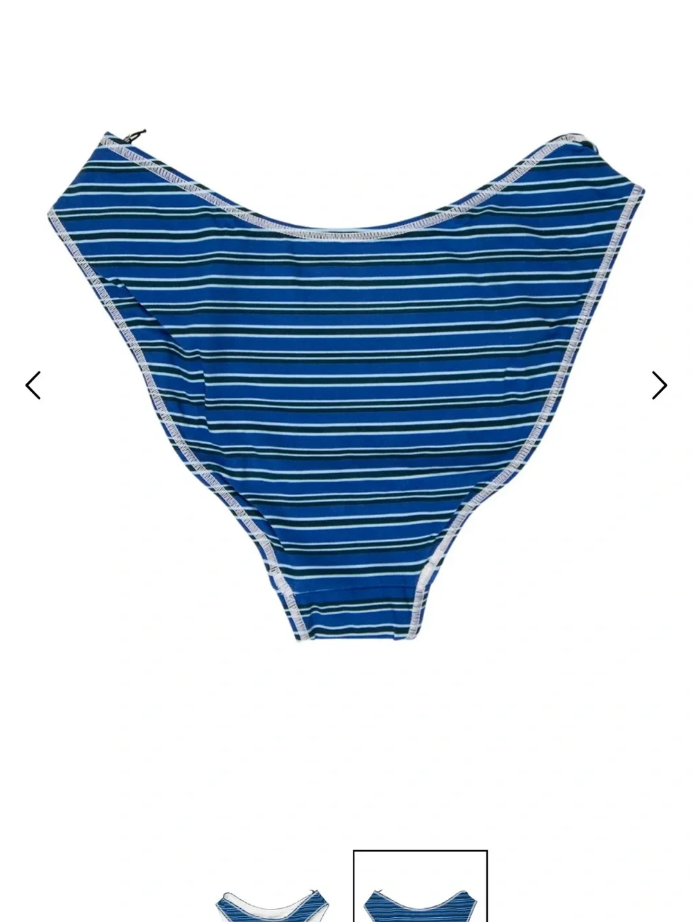 Frankie's Bikinis Blue and White Striped Bikini Bottom